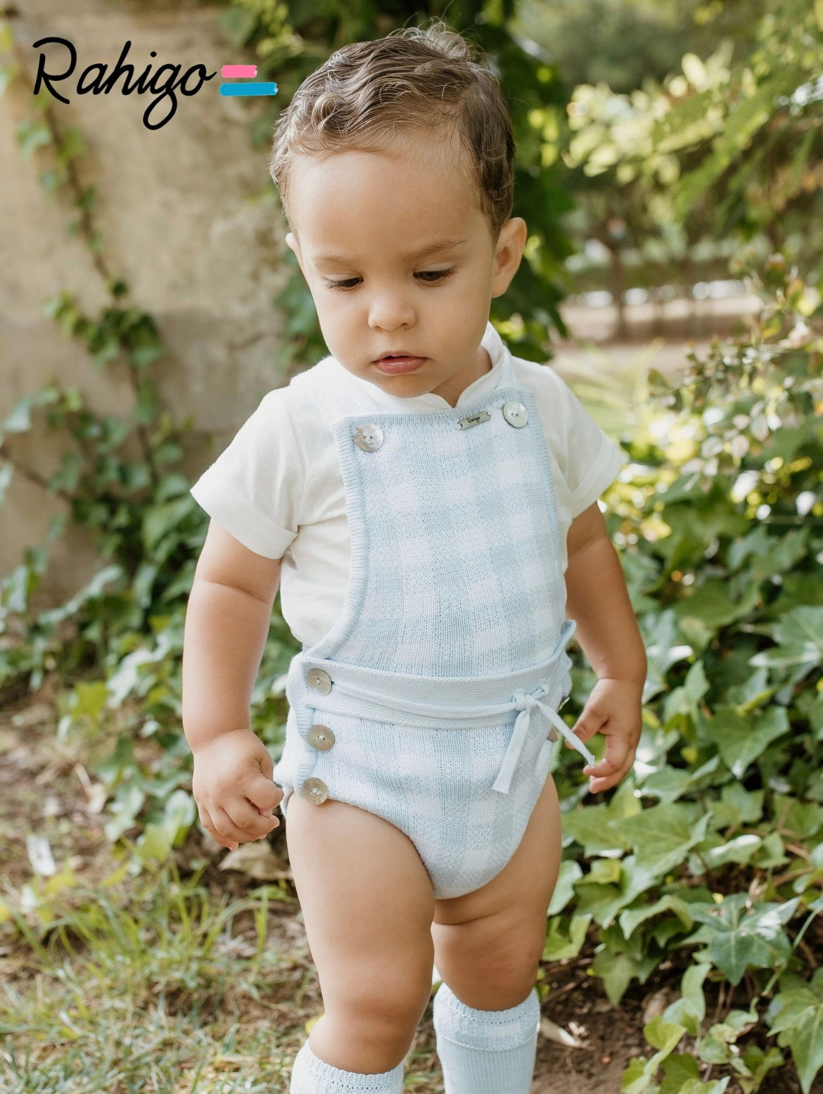 Rahigo ss25 boys 2 piece set (socks sold separately) “sky blue/white with shirt