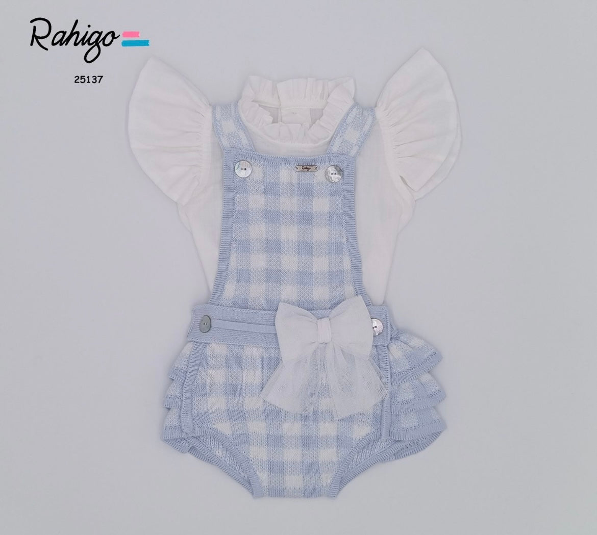 Rahigo ss25 romper and blouse set “sky blue/white”