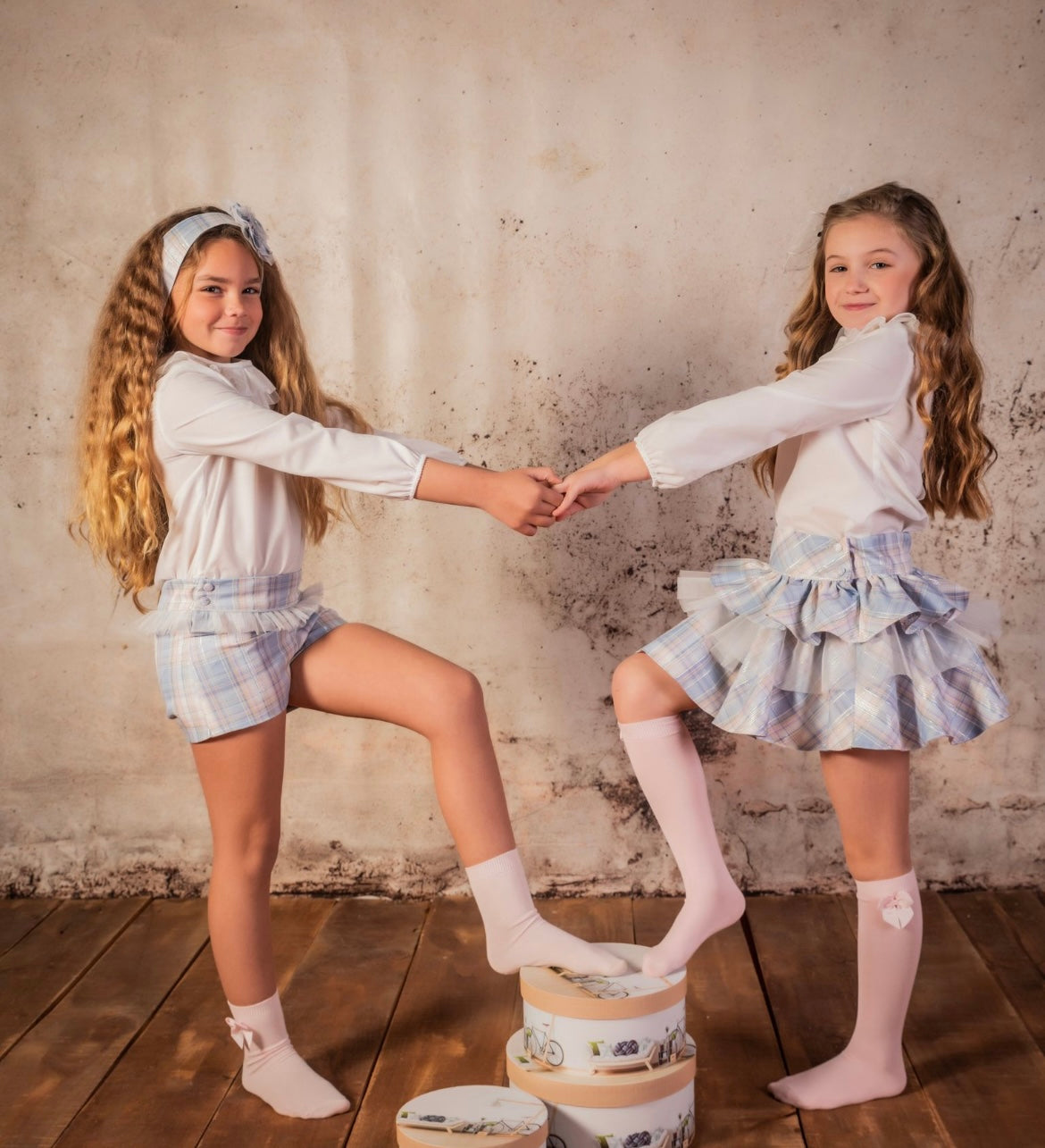 Babine AW24 blue shimmer Skirt set