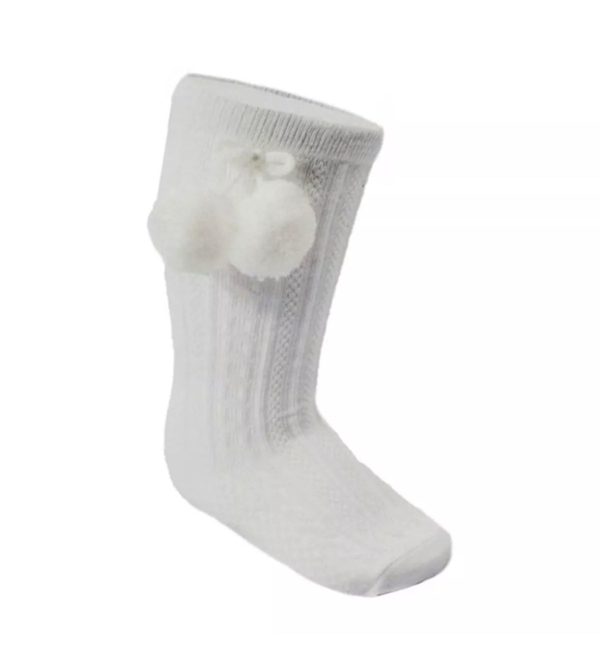 White Pom Pom socks