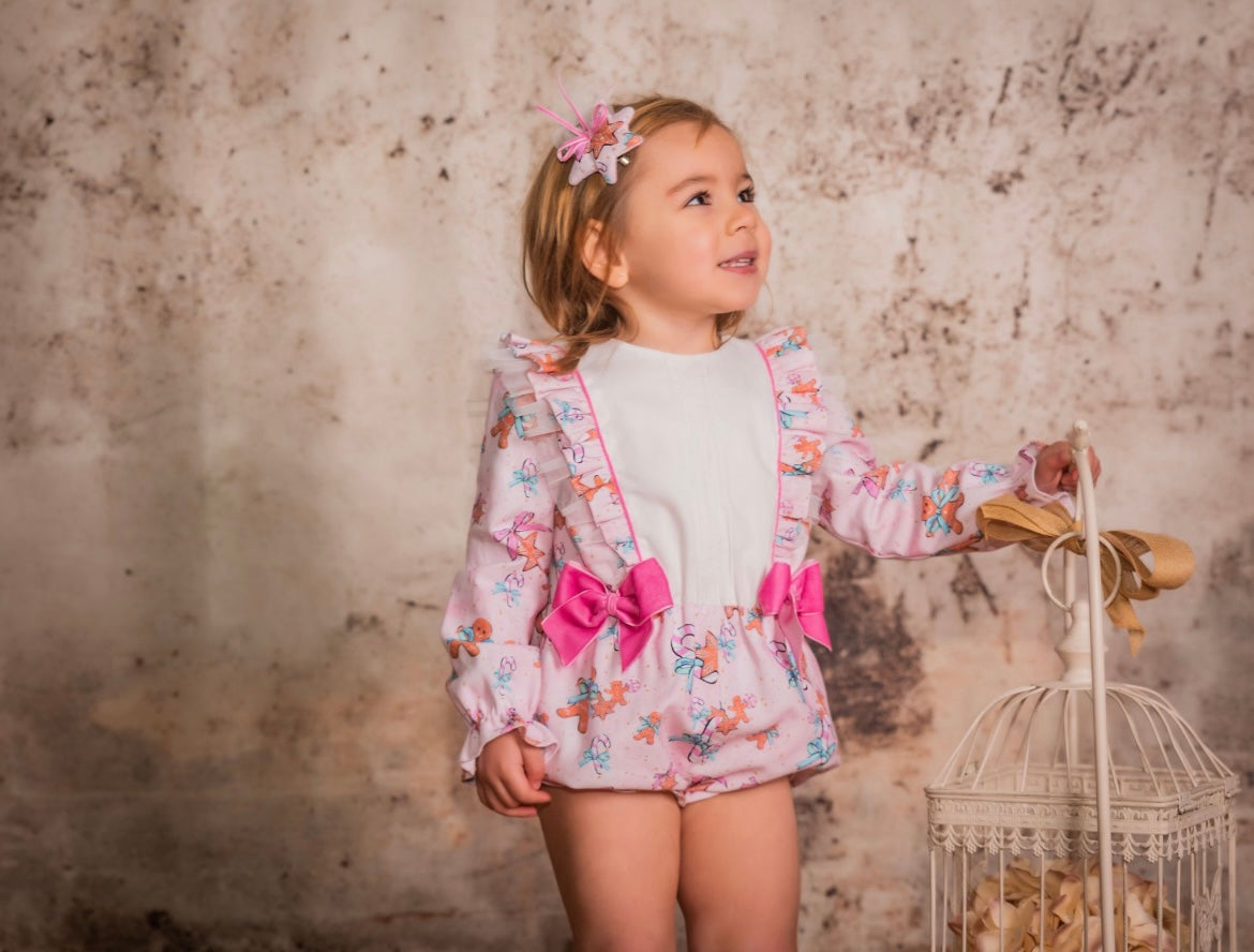 Babine AW24 gingerbread print playsuit