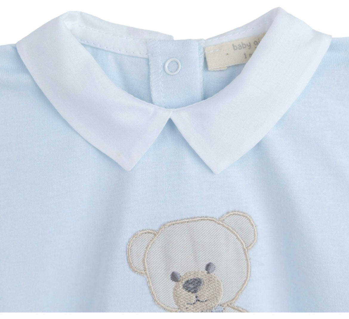 Baby Gi SS25 blue sweet Teddy romper