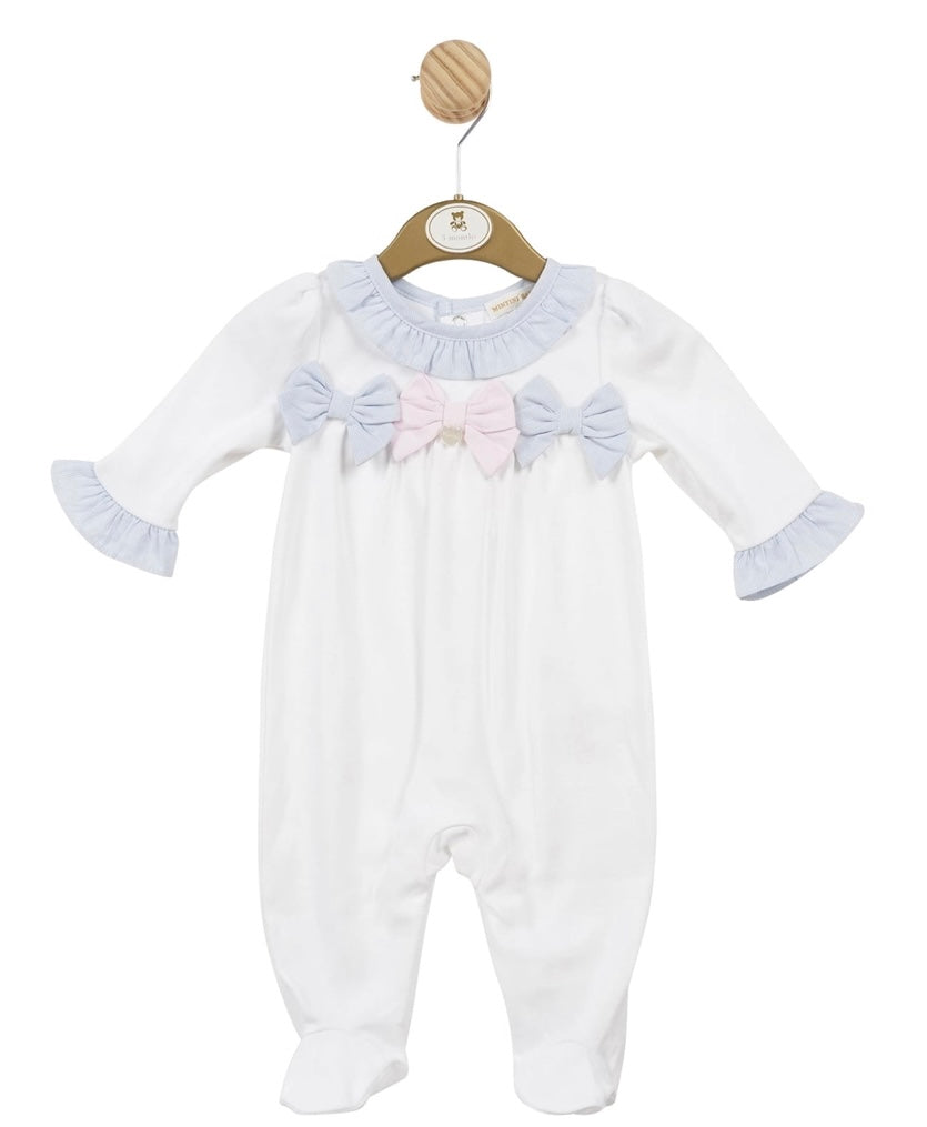 Mintini babygrow pink and blue bows