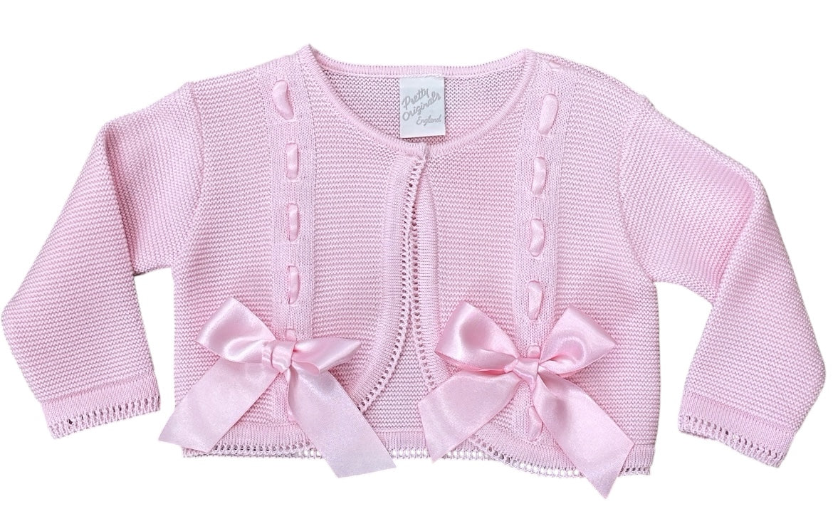 Pretty Originals pink cardigan with bow details