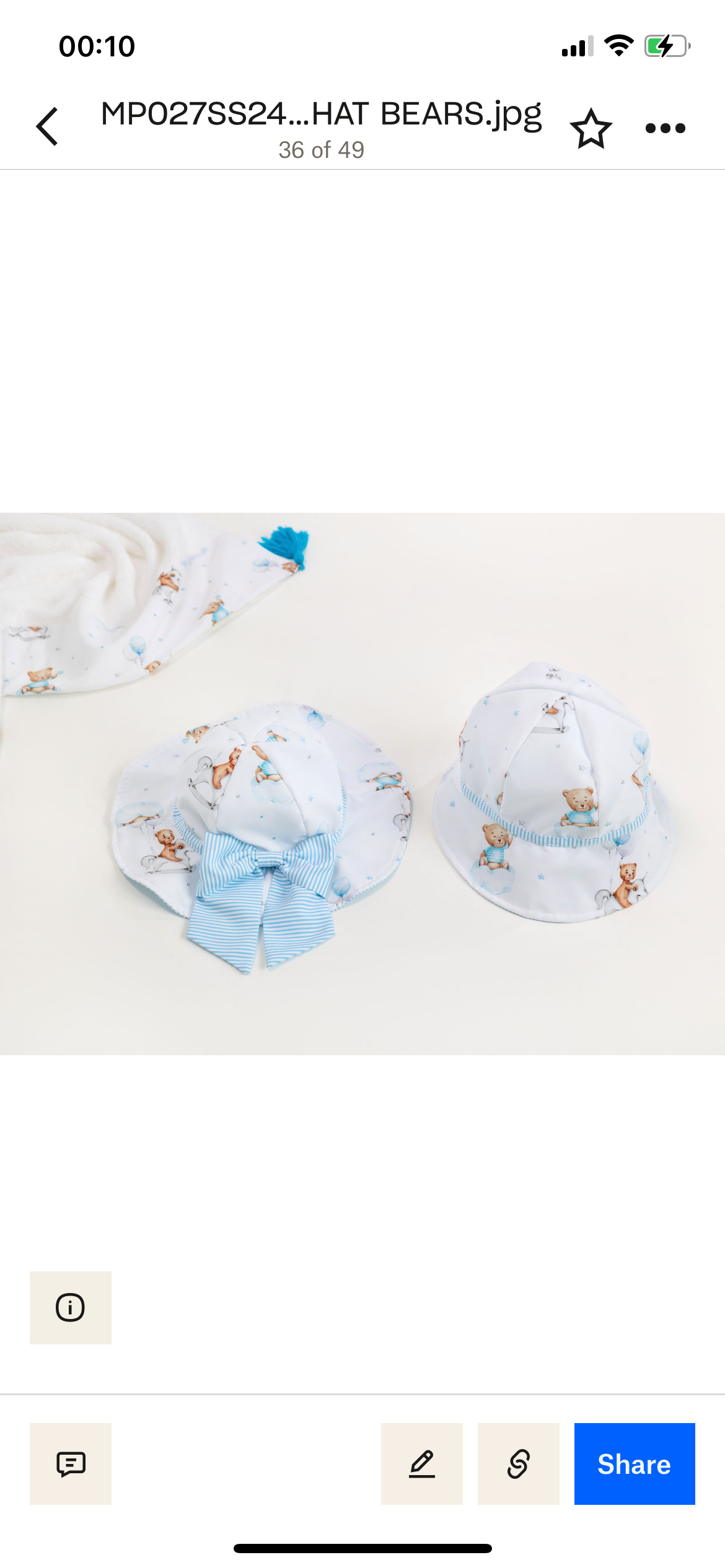 Meia Pata summer hat in teddy bear print