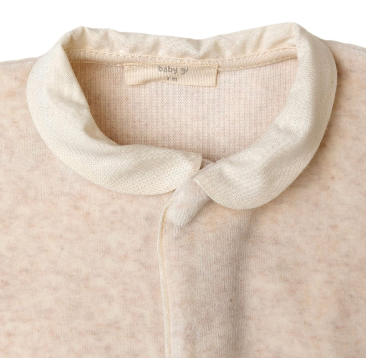 Baby Gi velour angel wings babygrow in beige/camel