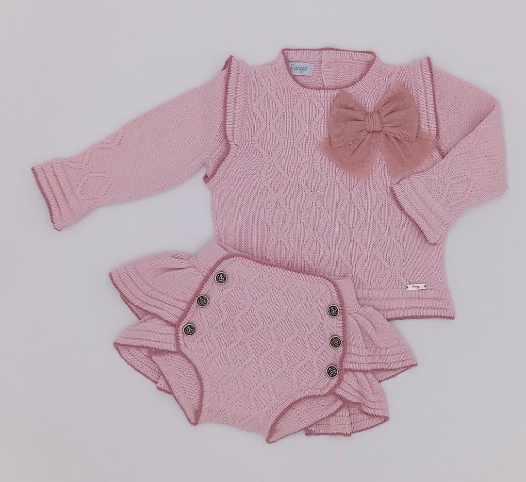 Rahigo AW25 dusky pink/pink jumper and skort set