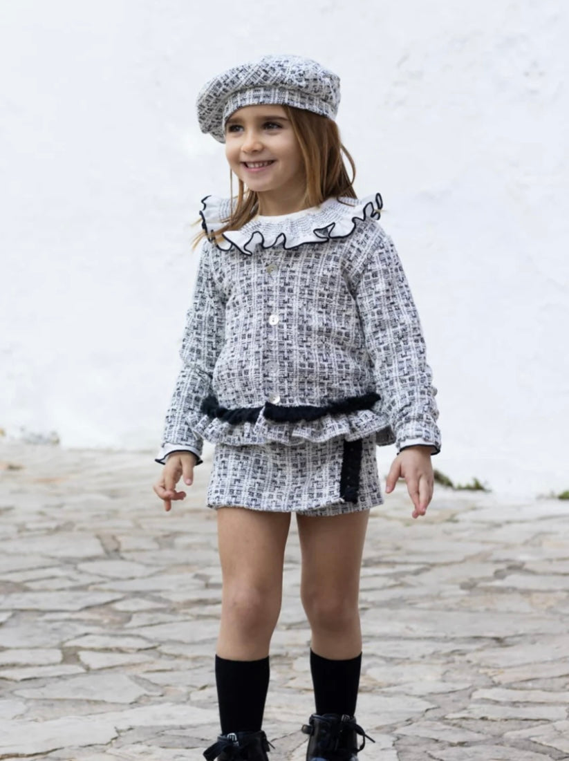 Calamaro AW25 tweed skort blouse & jacket set