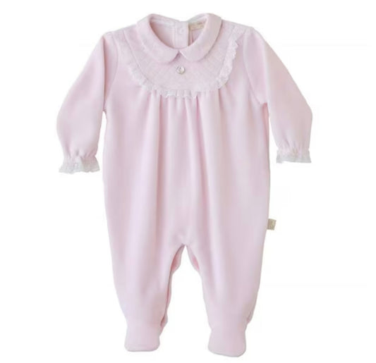 Baby Gi pink velour all in one