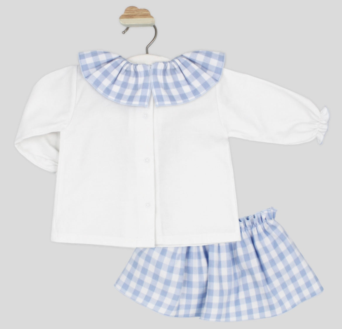 Rapife blouse and skort set (blue check)