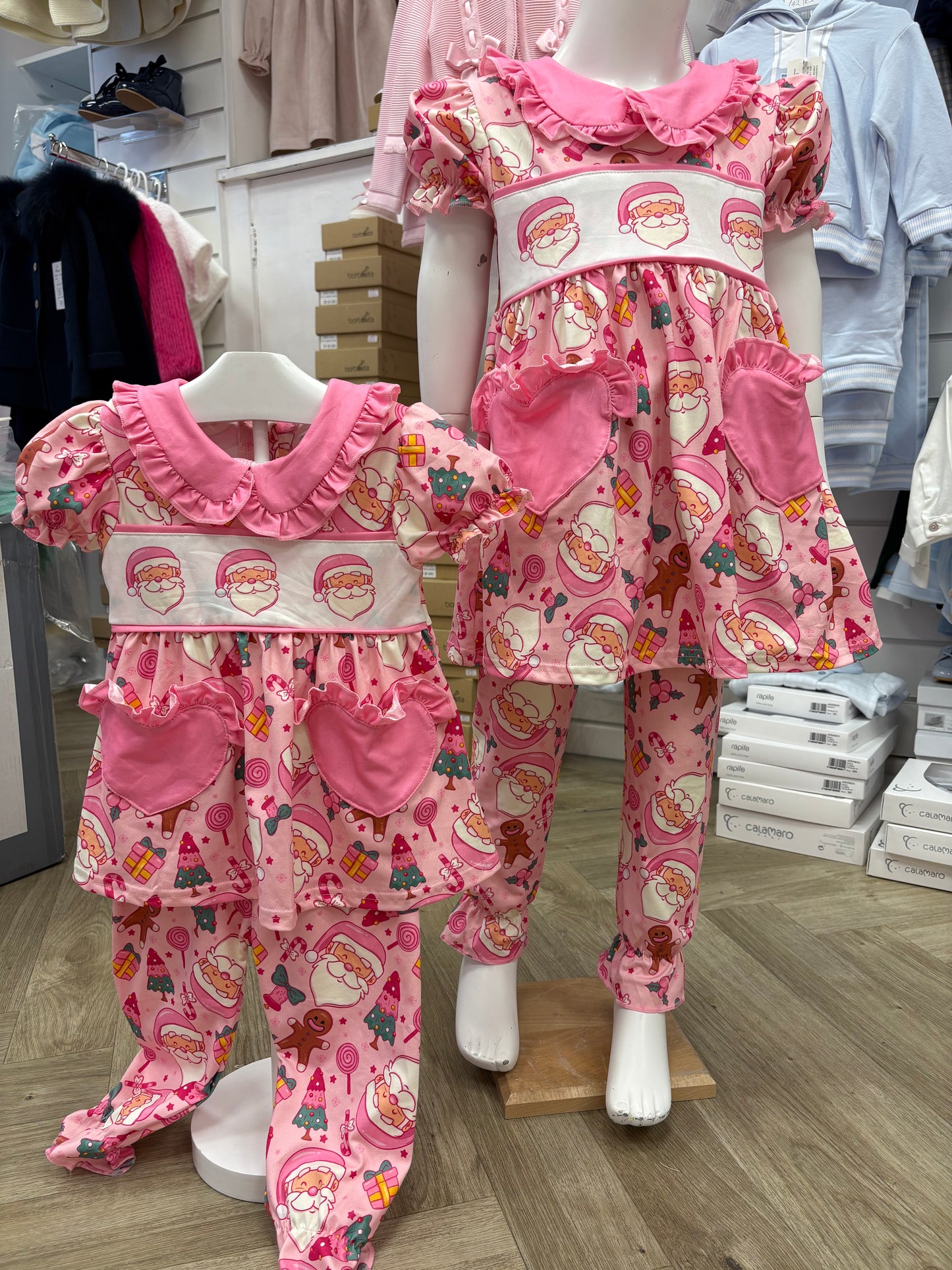 Girls and woman’s Christmas smocked pyjamas