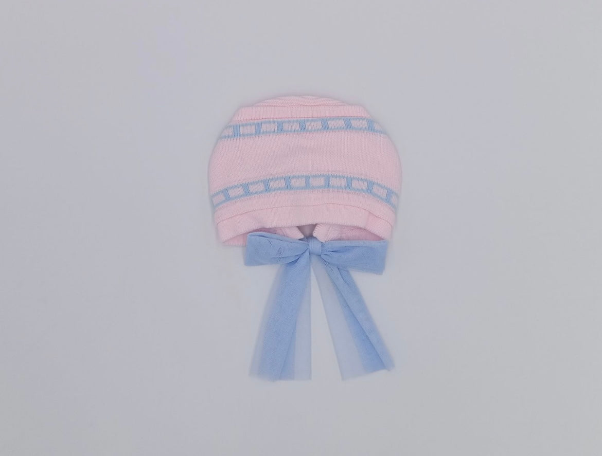 Rahigo bonnet in colour baby pink/baby blue