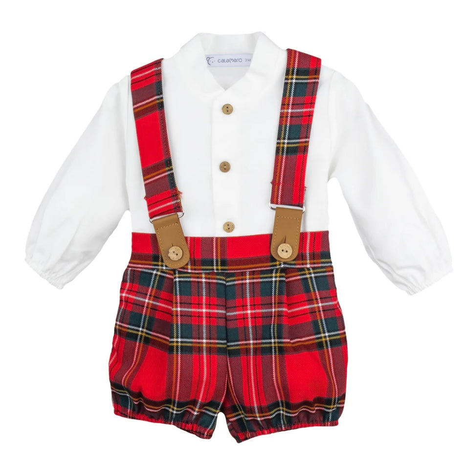 Calamaro Boys tartan braces outfit