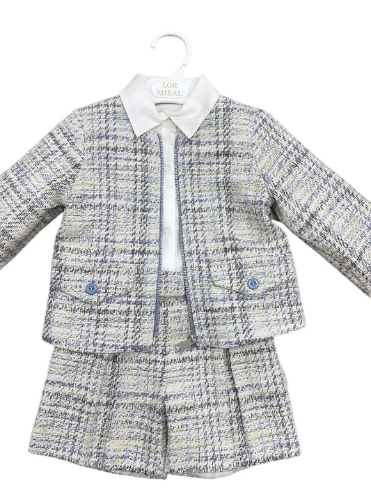 Girls LorMiral 3 piece tweed short set