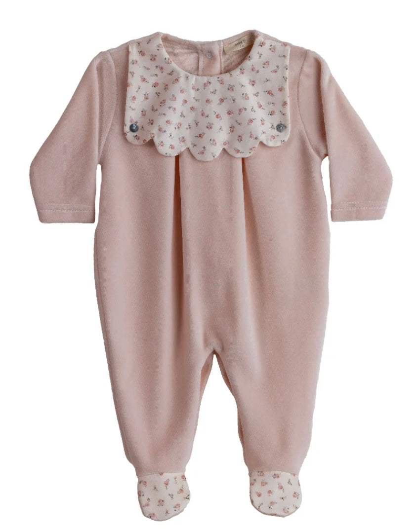 Baby Gi velour floral babygrow