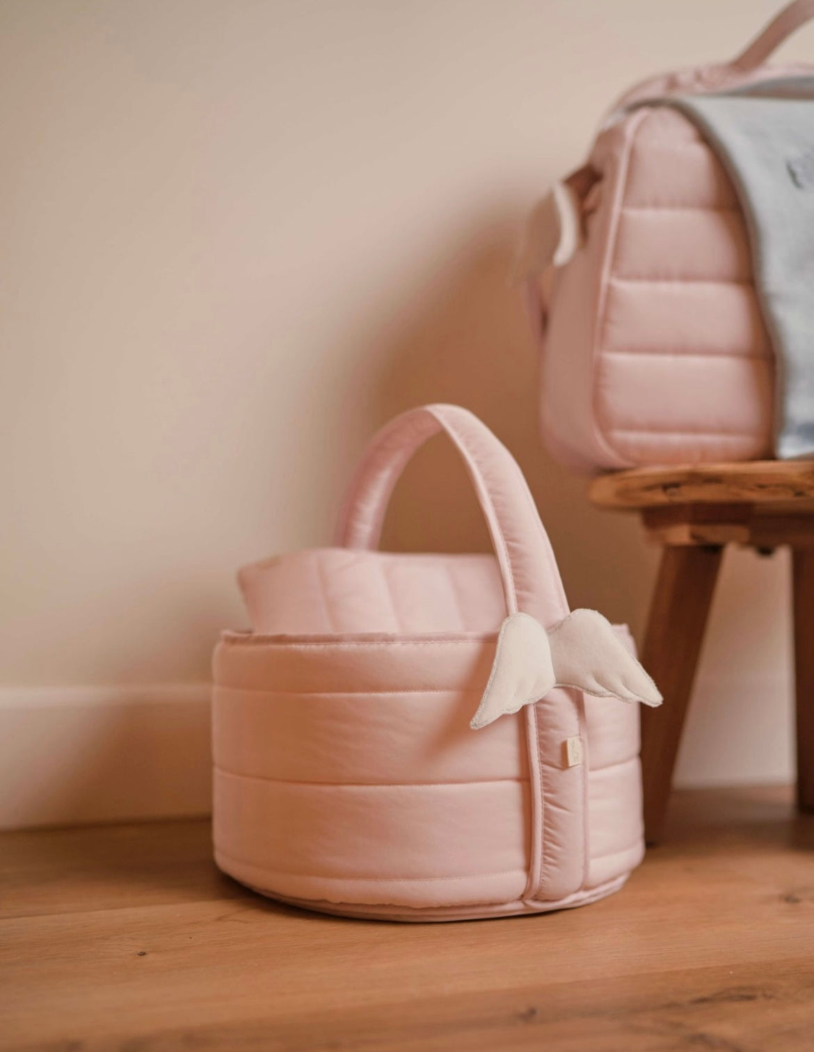 Baby Gi baby storage basket in pink (perfect for diaper/nappies/creams etc)