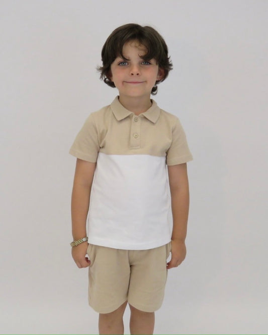 Boys beige short set