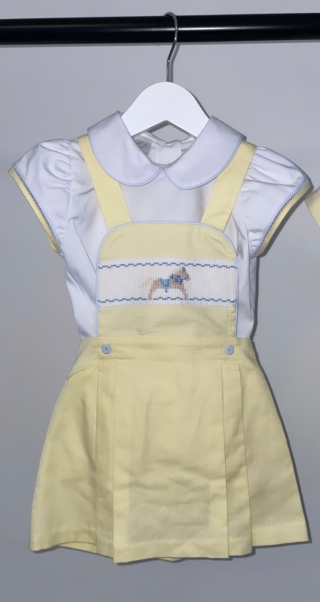 Girls pretty originals yellow and white dress with matching bloomer pants