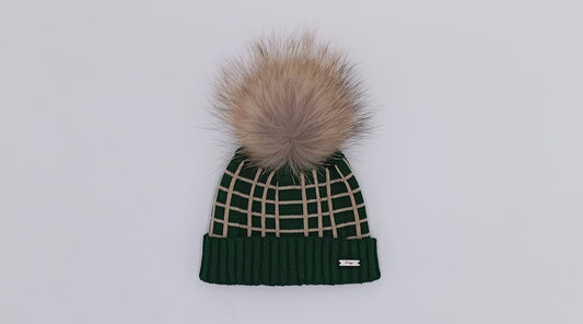 Boys Rahigo Pom Pom hat in bottle green