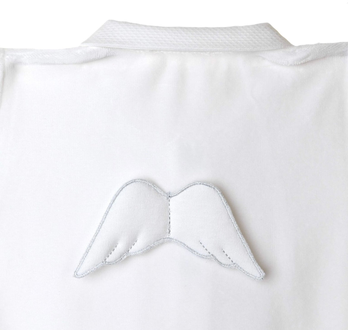 Baby Gi angel wings velour babygrow in white