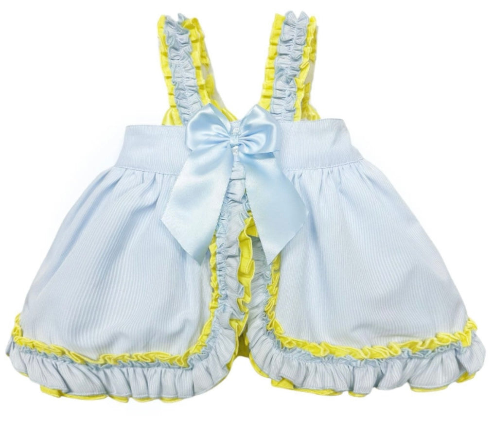 Blue with yellow bow sun dress with bloomers