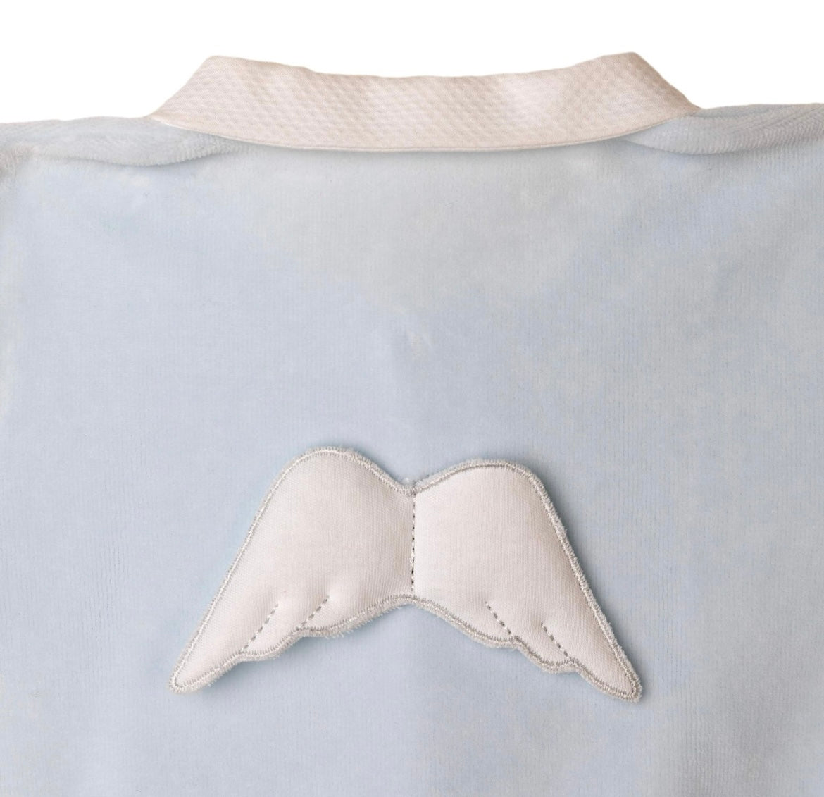 Baby Gi angel wing velour babygrow in blue