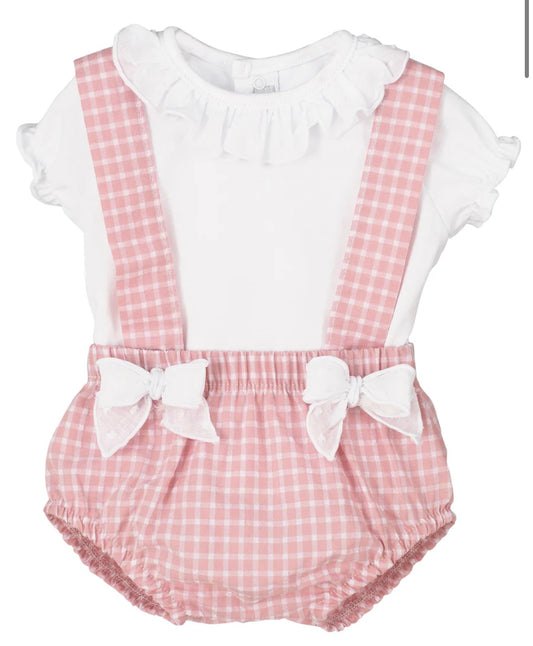 Girls calamaro pink gingham set