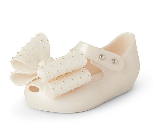 Girls bow jelly shoes (white)