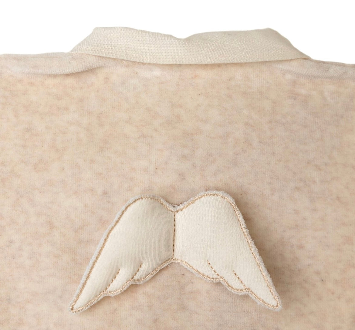 Baby Gi velour angel wings babygrow in beige/camel