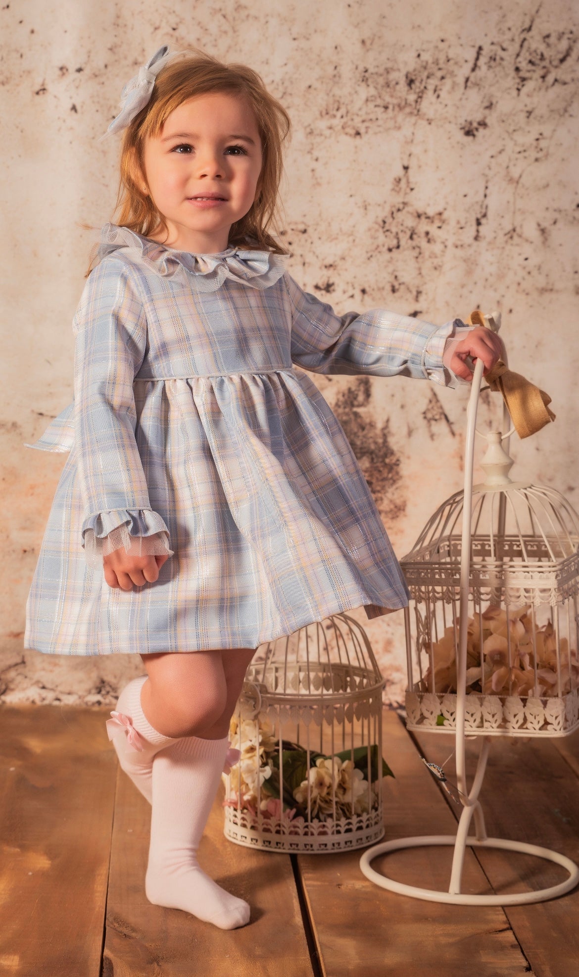 Girls Babine blue shimmer dress