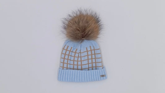 Boys Rahigo Pom Pom hat in baby blue (first picture)