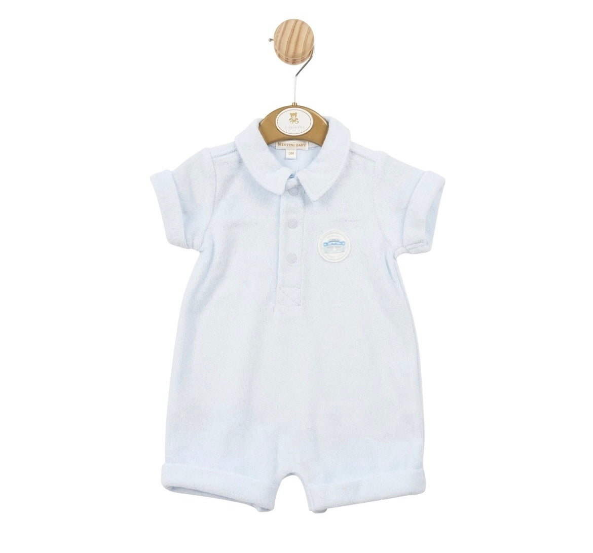 Boys mintini towelling romper