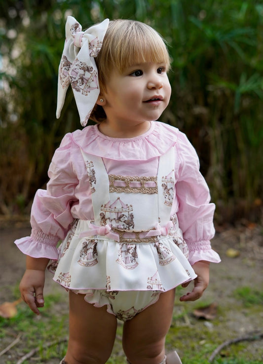 Babine Girls A/W carousel outfit in pink (hair bow sold separately)