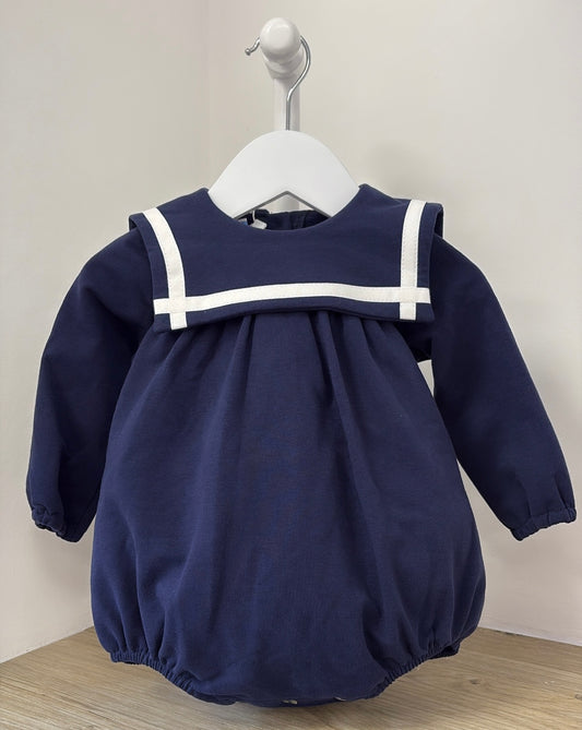 Fofettes Be Chic AW25 romper in navy with sailer detail