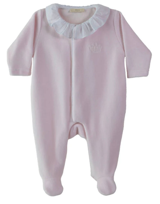 Baby Gi velour crown Babygrow