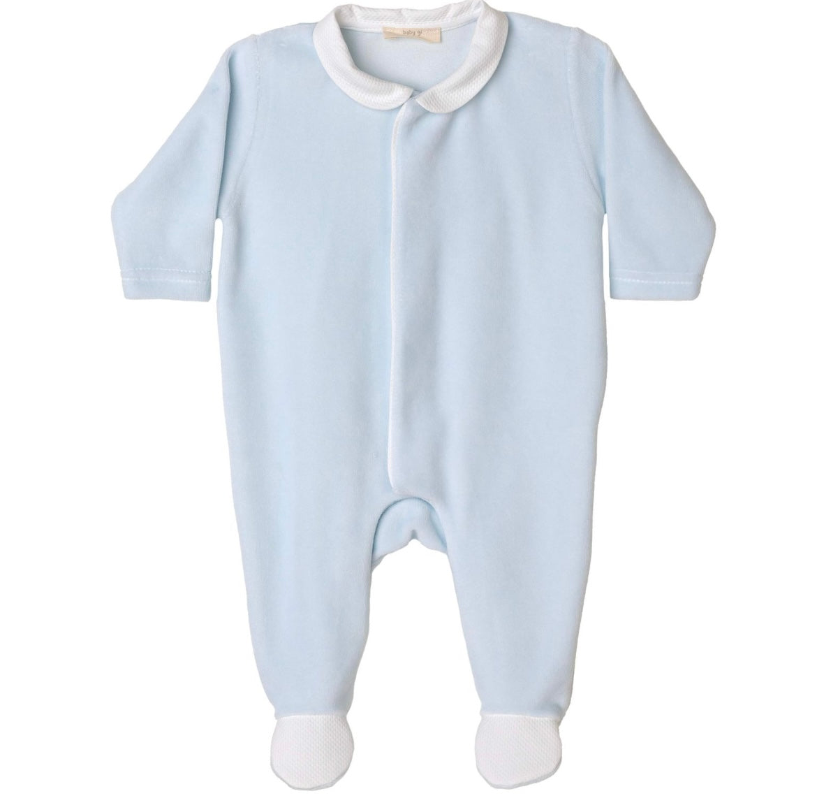 Baby Gi angel wing velour babygrow in blue