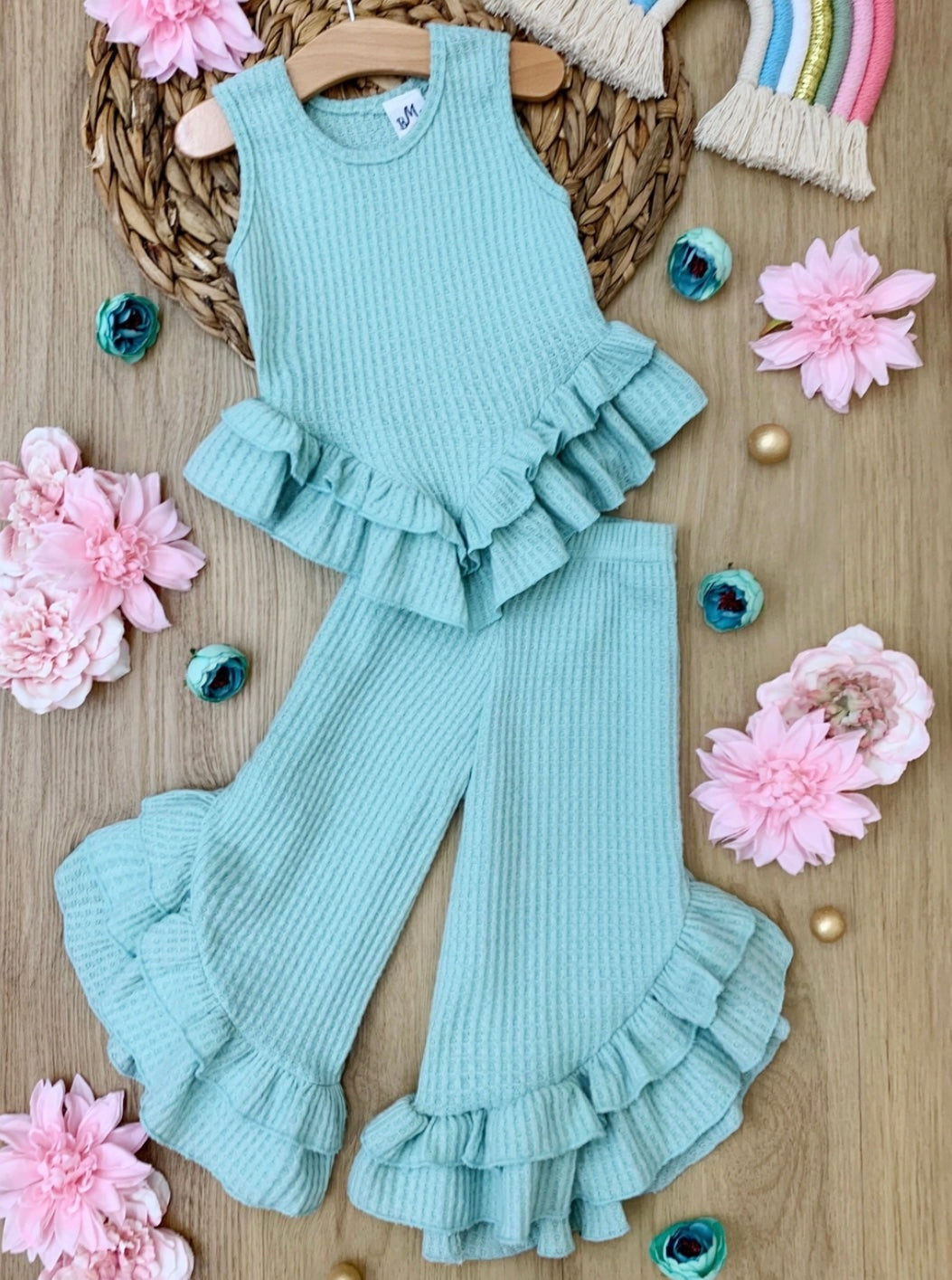 Girls palazzo set (mint)